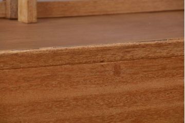 レトロ家具　昭和レトロ　古い木製のシンプルなアンティークガラスケース(ショーケース)(3)