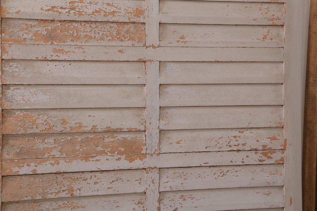 アンティーク　ルーバー風デザインがおしゃれな引き戸4枚セット(雨戸)