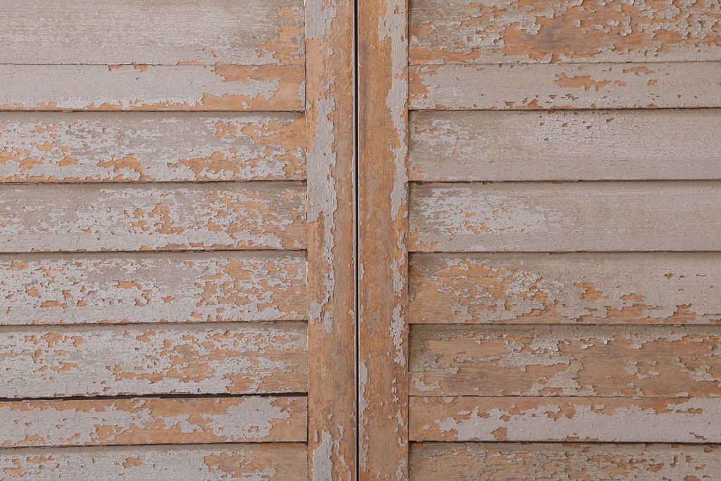 アンティーク　ルーバー風デザインがおしゃれな引き戸4枚セット(雨戸)