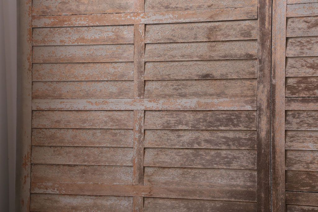 アンティーク　ルーバー風デザインがおしゃれな引き戸4枚セット(雨戸)