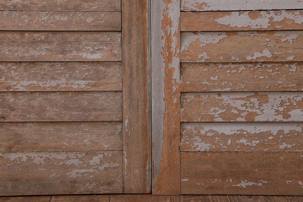 アンティーク　ルーバー風デザインがおしゃれな引き戸4枚セット(雨戸)