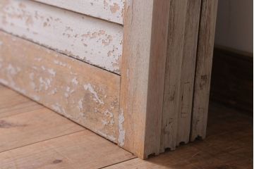 アンティーク　ルーバー風デザインがおしゃれな引き戸4枚セット(雨戸)