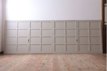 アンティーク　ルーバー風デザインがおしゃれな引き戸4枚セット(雨戸)