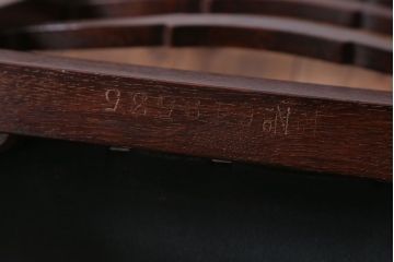 アンティーク家具　イギリスアンティーク　オーク材の優雅なツイストレッグダイニングチェア2脚セット