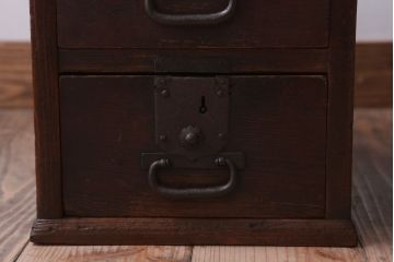 アンティーク家具　古民具・骨董　古い木が味わい深いシンプルな両袖文机