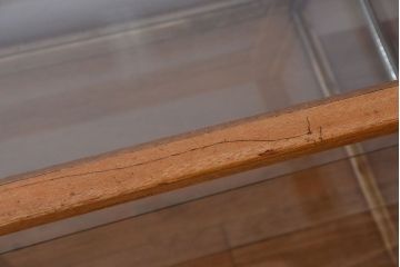 アンティーク家具　アンティーク　古い木製のシンプルなガラスケース(ショーケース)(1)