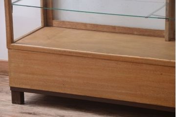 アンティーク家具　アンティーク　古い木製のシンプルなガラスケース(ショーケース)(1)