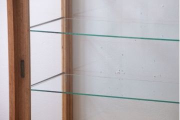 アンティーク家具　アンティーク　古い木製のシンプルなガラスケース(ショーケース)(1)
