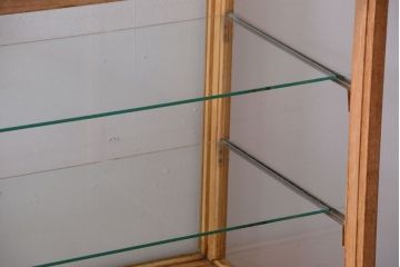 アンティーク家具　アンティーク　古い木製のシンプルなガラスケース(ショーケース)(1)