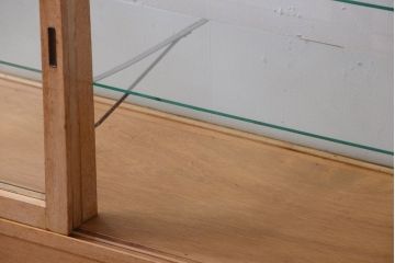 アンティーク家具　アンティーク　古い木製のシンプルなガラスケース(ショーケース)(1)