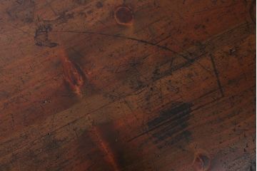 アンティーク家具　和製アンティーク　大ぶりサイズ!古い木製のシンプルな引き出し付き平机(デスク・テーブル)