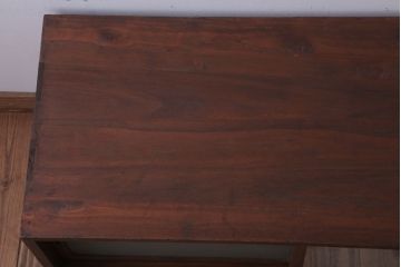 レトロ家具　昭和レトロ　すりガラス入り!古い木製のアンティークローボード