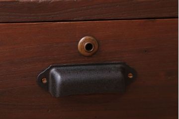 レトロ家具　昭和レトロ　すりガラス入り!古い木製のアンティークローボード