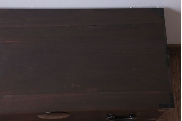 アンティーク家具　古民具・骨董　シンプルな丸金具の時代箪笥ローボード(1)