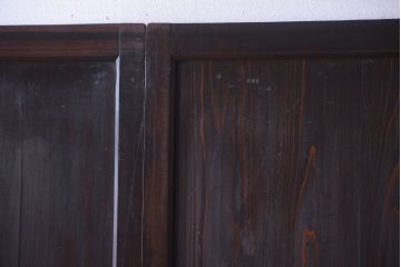 古民具・骨董　明治期　古い木味のアンティーク帯戸3枚セット(2)