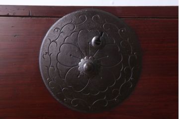 アンティーク家具　古民具・骨董　明治〜大正期　前面栗材!二段重ねのアンティーク米沢箪笥(2)