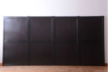 古民具・骨董　明治期　古い木味のアンティーク帯戸4枚セット(2)