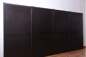 古民具・骨董　明治期　古い木味のアンティーク帯戸4枚セット(2)