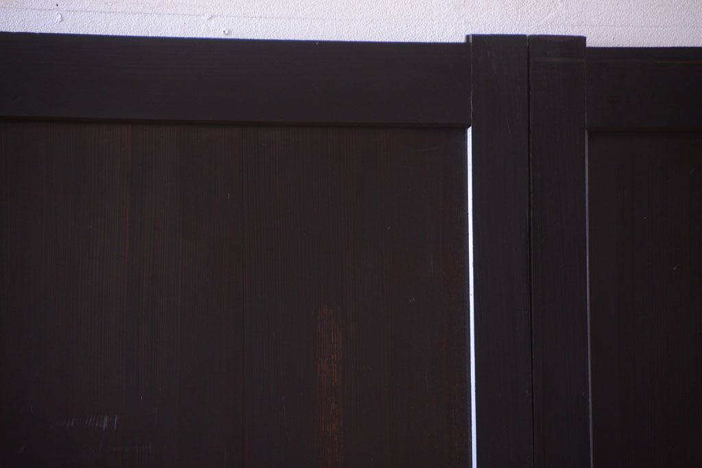 古民具・骨董　明治期　古い木味のアンティーク帯戸4枚セット(2)