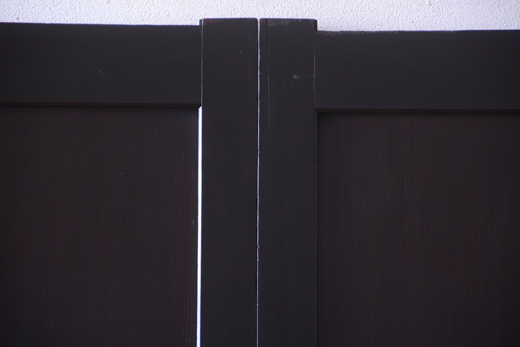 古民具・骨董　明治期　古い木味のアンティーク帯戸4枚セット(2)