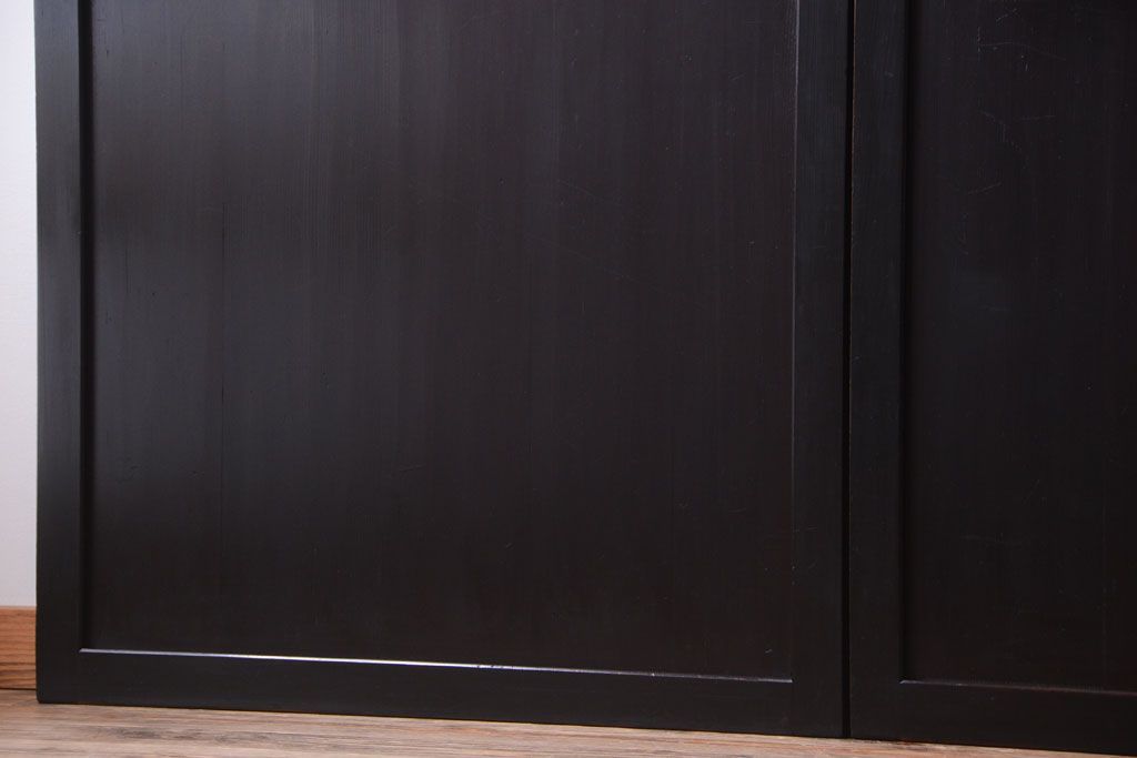 古民具・骨董　明治期　古い木味のアンティーク帯戸4枚セット(2)