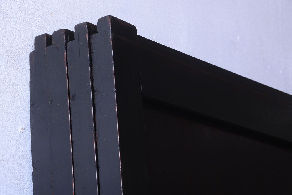 古民具・骨董　明治期　古い木味のアンティーク帯戸4枚セット(2)