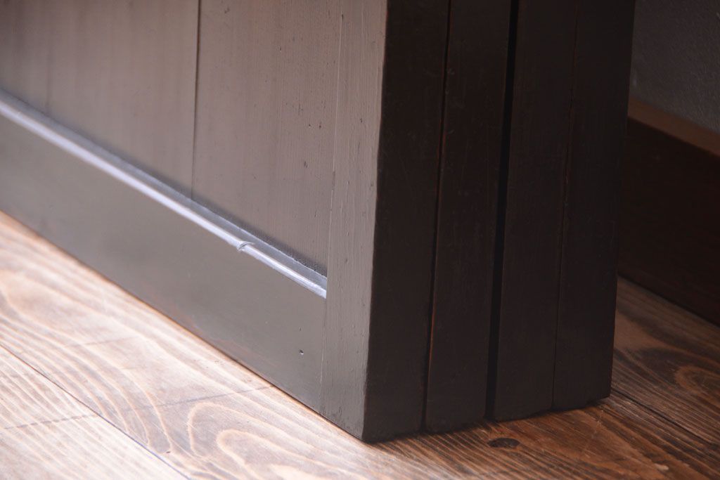 古民具・骨董　明治期　古い木味のアンティーク帯戸4枚セット(2)