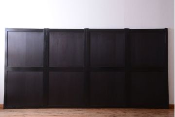 古民具・骨董　明治期　古い木味のアンティーク帯戸4枚セット(2)