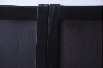 古民具・骨董　明治期　古い木味のアンティーク帯戸4枚セット(2)