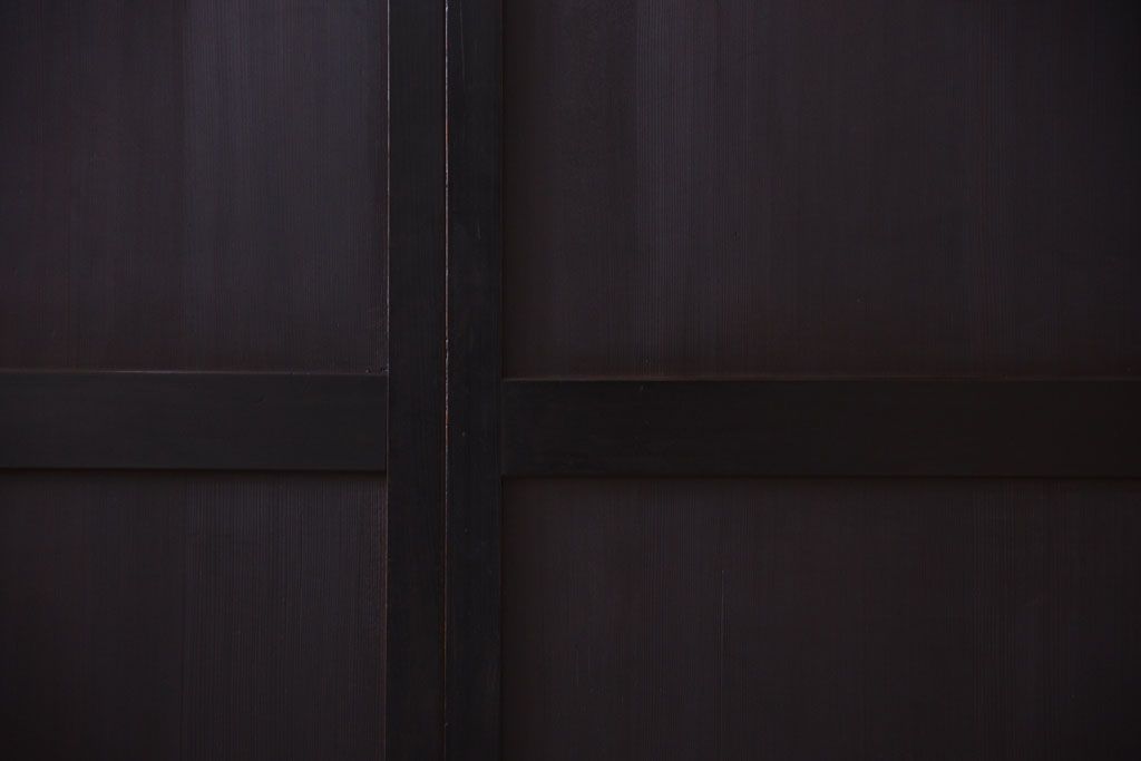 古民具・骨董　明治期　古い木味のアンティーク帯戸4枚セット(2)