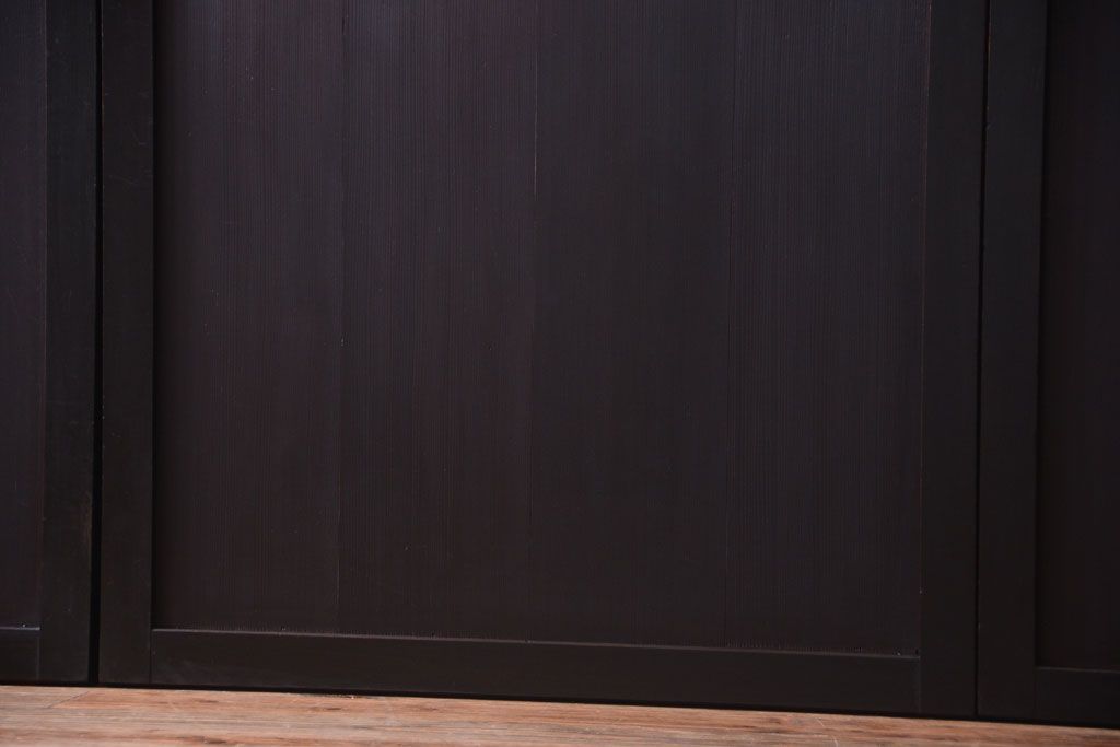 古民具・骨董　明治期　古い木味のアンティーク帯戸4枚セット(2)