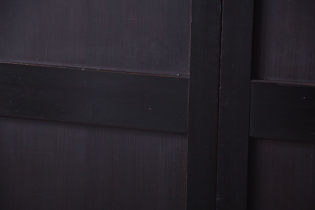 古民具・骨董　明治期　古い木味のアンティーク帯戸4枚セット(2)