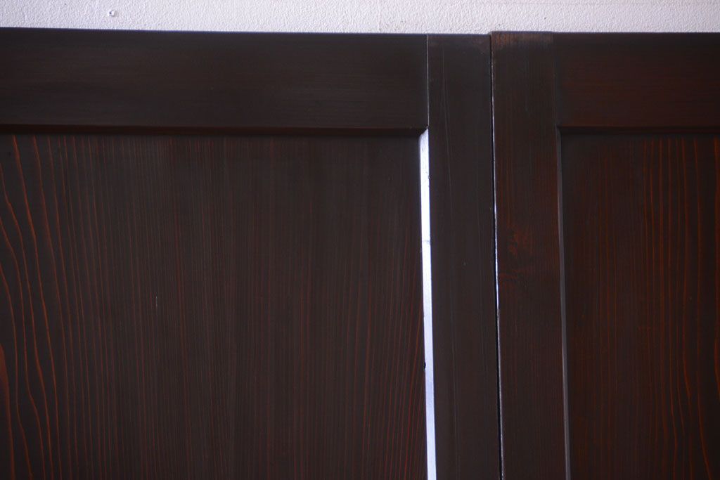 古民具・骨董　明治期　古い木味のアンティーク帯戸4枚セット(3)