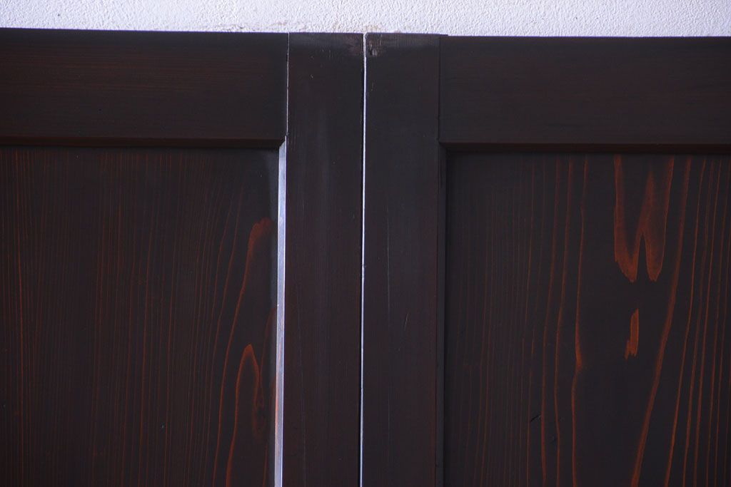 古民具・骨董　明治期　古い木味のアンティーク帯戸4枚セット(3)