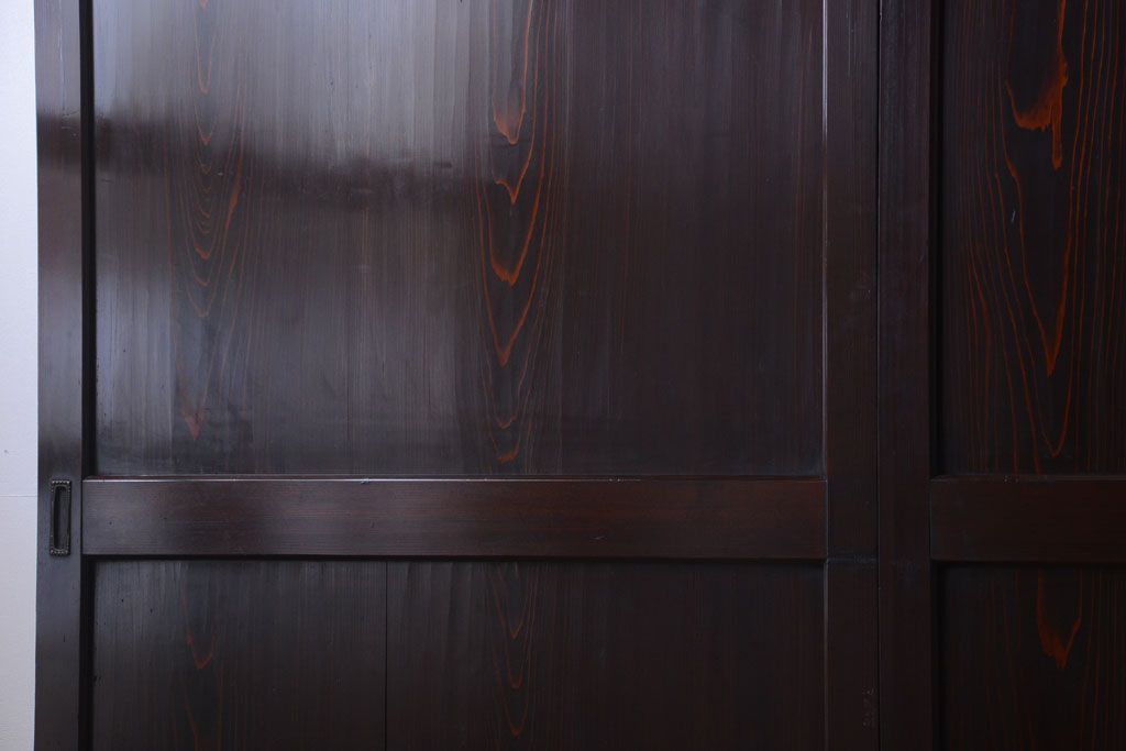 古民具・骨董　明治期　古い木味のアンティーク帯戸4枚セット(3)