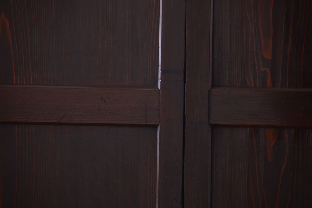 古民具・骨董　明治期　古い木味のアンティーク帯戸4枚セット(3)