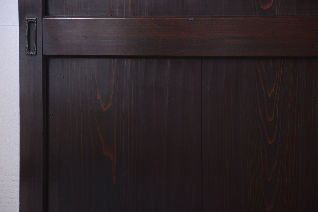 古民具・骨董　明治期　古い木味のアンティーク帯戸4枚セット(3)