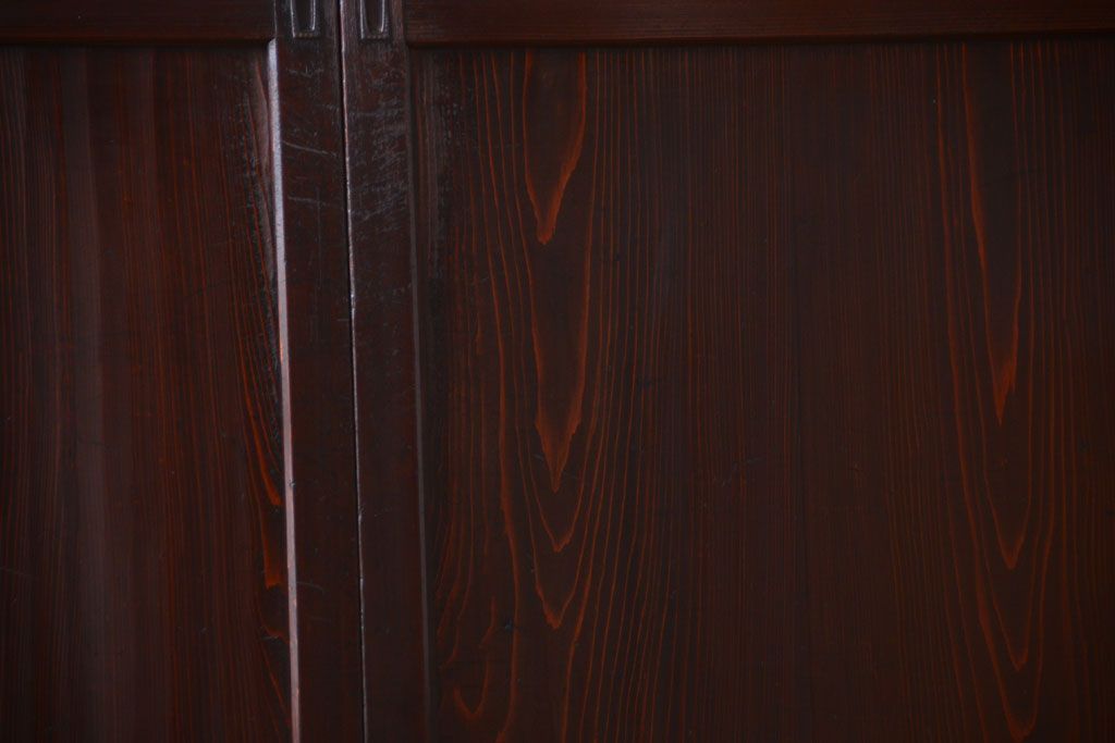 古民具・骨董　明治期　古い木味のアンティーク帯戸4枚セット(3)