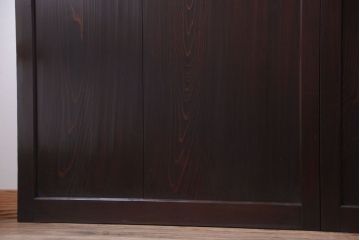 古民具・骨董　明治期　古い木味のアンティーク帯戸4枚セット(3)