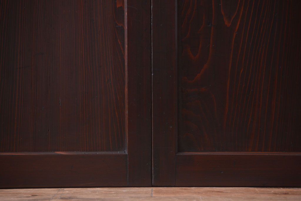 古民具・骨董　明治期　古い木味のアンティーク帯戸4枚セット(3)