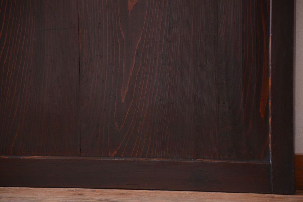 古民具・骨董　明治期　古い木味のアンティーク帯戸4枚セット(3)