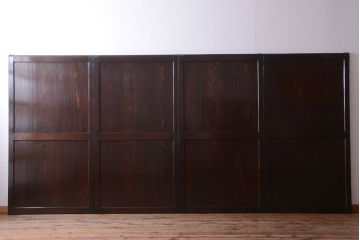 古民具・骨董　明治期　古い木味のアンティーク帯戸4枚セット(3)