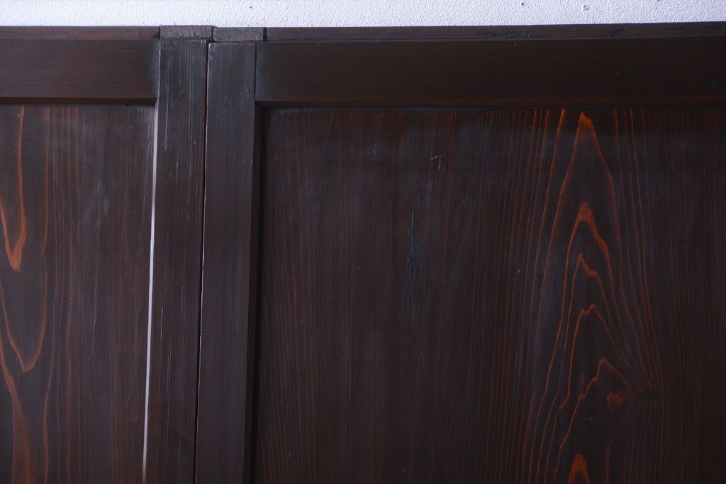 古民具・骨董　明治期　古い木味のアンティーク帯戸4枚セット(3)