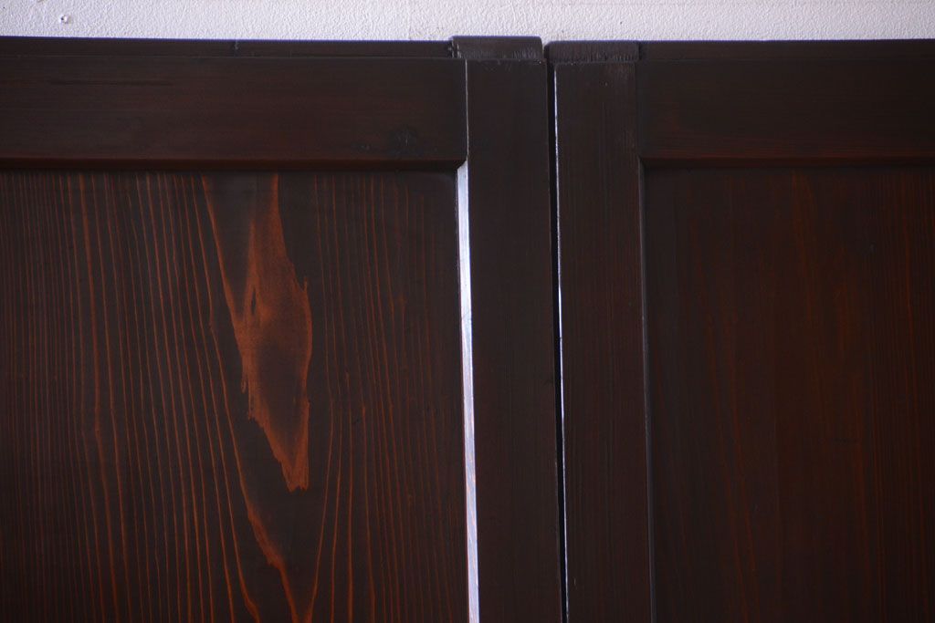 古民具・骨董　明治期　古い木味のアンティーク帯戸4枚セット(3)