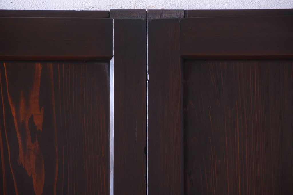 古民具・骨董　明治期　古い木味のアンティーク帯戸4枚セット(3)