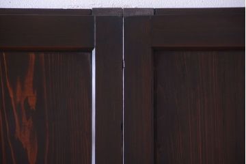 古民具・骨董　明治期　古い木味のアンティーク帯戸4枚セット(3)