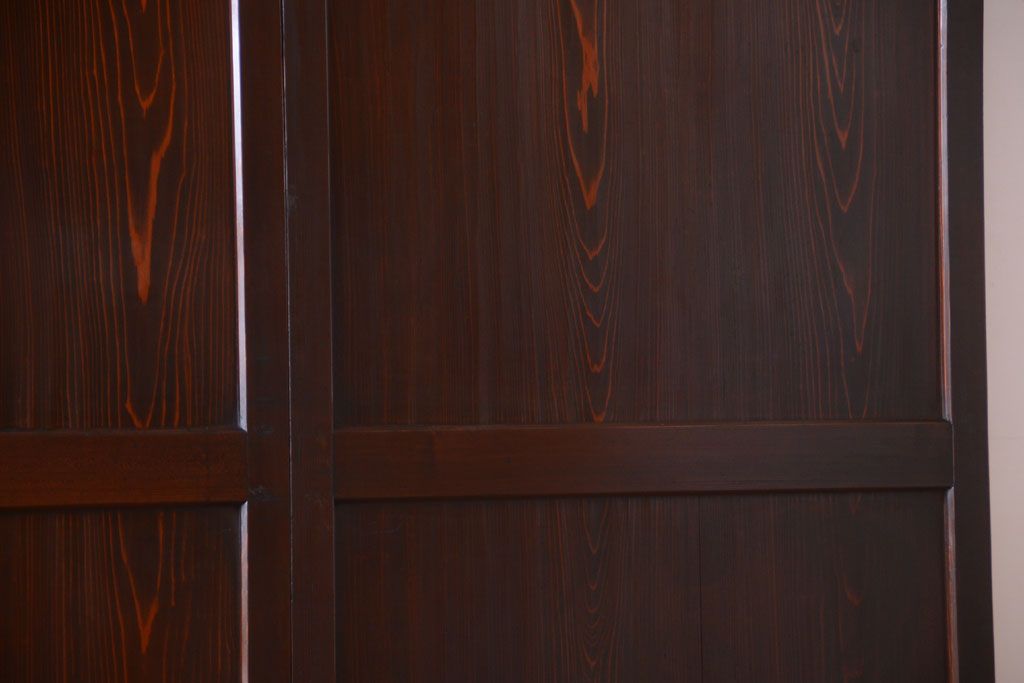 古民具・骨董　明治期　古い木味のアンティーク帯戸4枚セット(3)