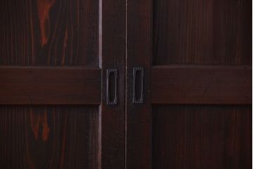 古民具・骨董　明治期　古い木味のアンティーク帯戸4枚セット(3)