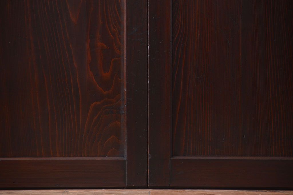 古民具・骨董　明治期　古い木味のアンティーク帯戸4枚セット(3)