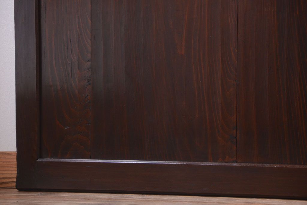 古民具・骨董　明治期　古い木味のアンティーク帯戸4枚セット(3)